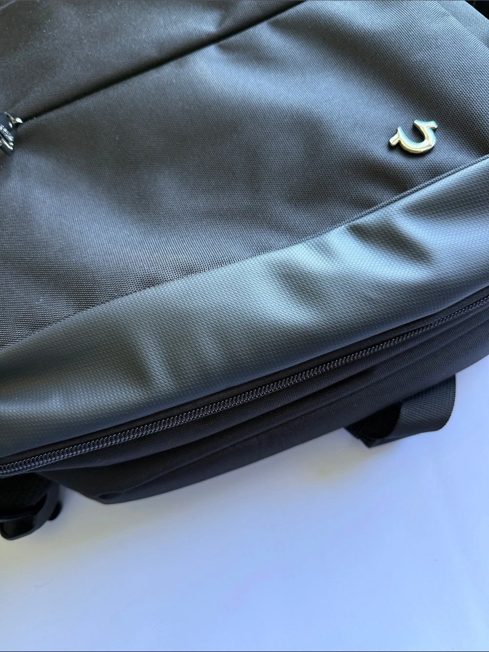 True Religion Black Travel Backpack with Subtle Logo